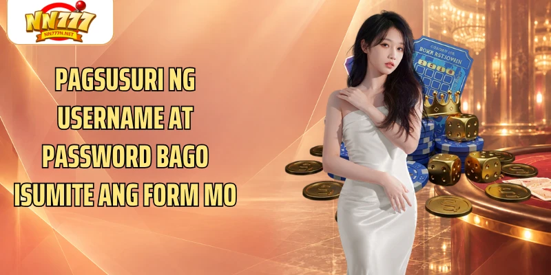 Pagsusuri ng username at password bago isumite ang form mo