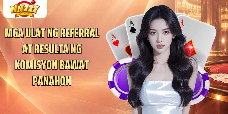 Mga ulat ng referral at resulta ng komisyon bawat panahon